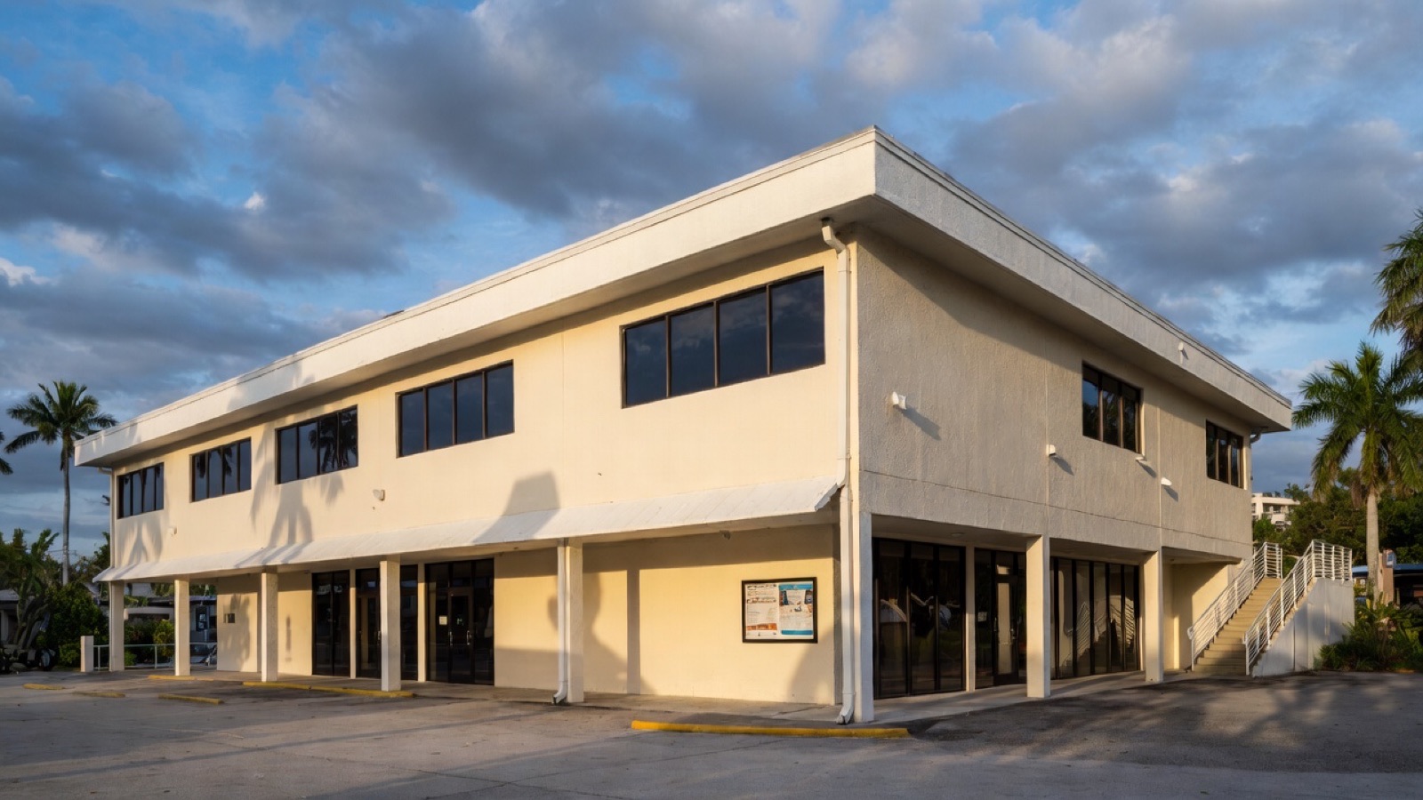 Two-story commercial retail property in Miami representative of buildings that benefit from routine commercial property inspections